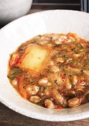 糖質制限×便秘解消　めかぶ納豆キムチ-レシピのメイン写真