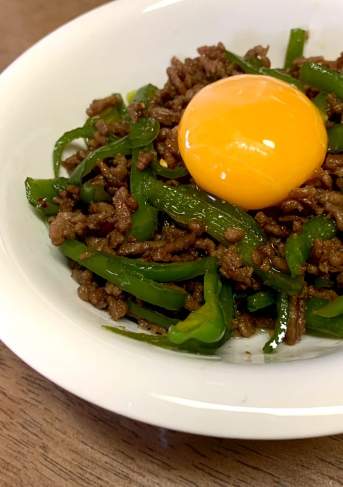 簡単！ピーマンと挽肉の甘辛炒め♪-レシピのメイン写真