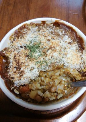 手抜きだけど豪華！焼きカレー納豆ドリア-レシピのメイン写真