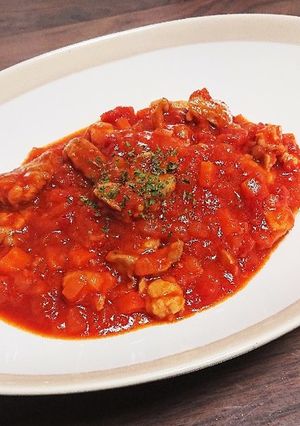 鶏もも肉のトマト煮込み-レシピのメイン写真