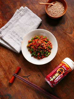 ピリ辛★いんげんとひき肉のレンチン和え-レシピのメイン写真