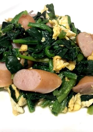和風？！ほうれん草と卵の炒め物☆-レシピのメイン写真