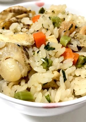 大根の葉入り!ホタテの炊き込みご飯☆-レシピのメイン写真