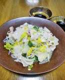 梨湖の豚バラ白菜ねぎしらたき