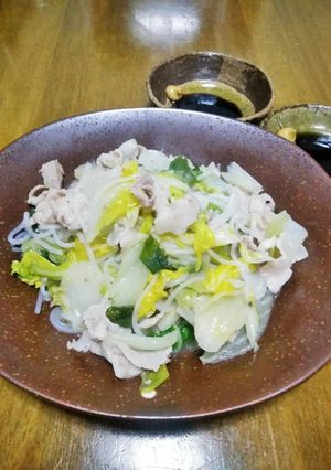 梨湖の豚バラ白菜ねぎしらたき-レシピのメイン写真