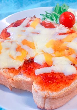 超シンプル！朝ごはん ピザトースト-レシピのメイン写真