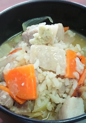 豚肩ロースと春野菜の雑炊風煮込み-レシピのメイン写真