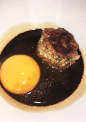 鴨つくねバルサミコ酢&生卵-レシピのメイン写真