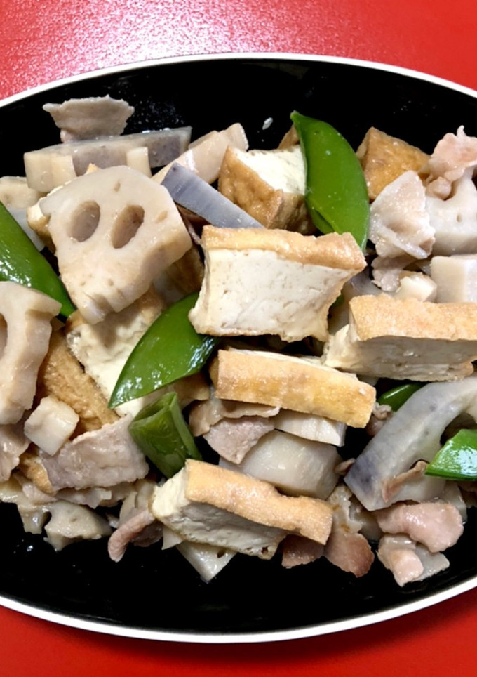 レンコンと厚揚げの煮物-レシピのメイン写真