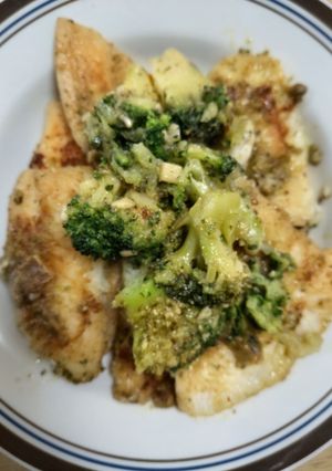 白身魚とブロッコリーのバジルソース焼き-レシピのメイン写真