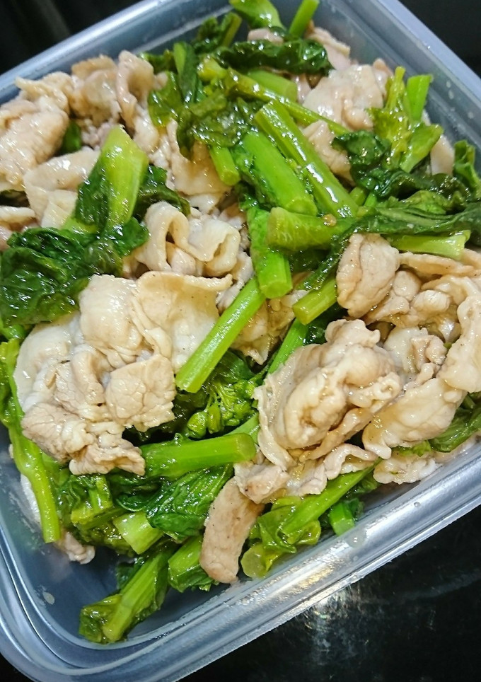 【作り置き】菜の花と豚肉のわさポン炒め-レシピのメイン写真