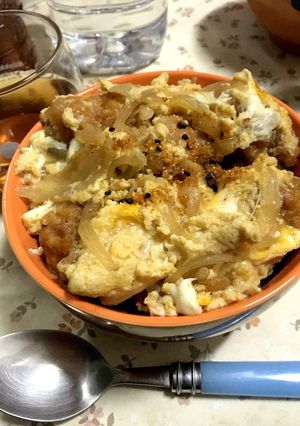 鳥の唐揚げの卵とじ丼-レシピのメイン写真