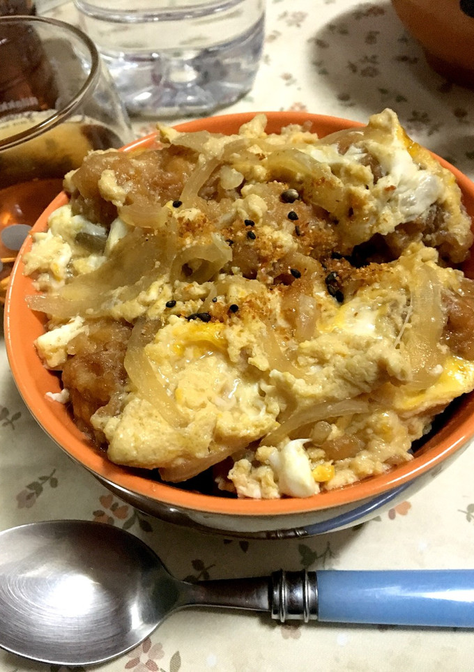 鳥の唐揚げの卵とじ丼-レシピのメイン写真