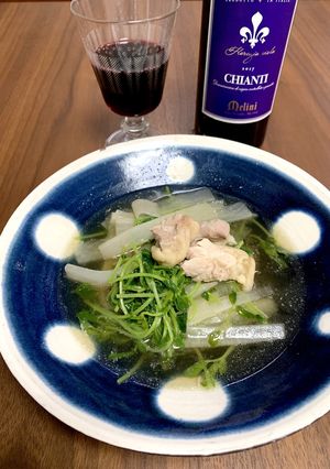 鳥もも肉、豆苗、大根のうま煮-レシピのメイン写真