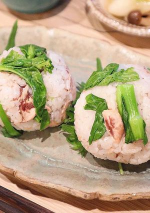 ごま油香る♩菜の花と鯖缶のおにぎり★-レシピのメイン写真