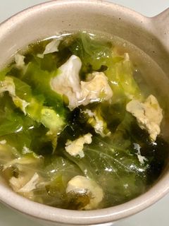 簡単☆レタスと卵と韓国のりのスープ-レシピのメイン写真