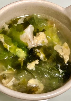 簡単☆レタスと卵と韓国のりのスープ-レシピのメイン写真