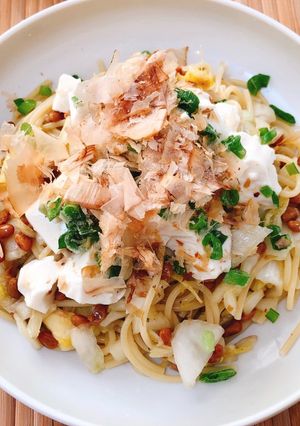 浅漬け納豆の冷製パスタ-レシピのメイン写真