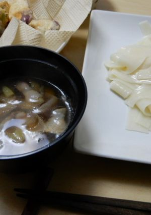 ひもかわうどん、つゆ。-レシピのメイン写真