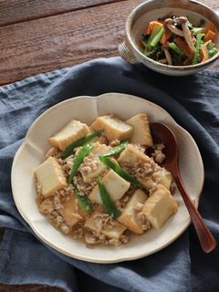めんつゆで!厚揚げと鶏ひき肉のそぼろあん-レシピのメイン写真