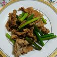 ニンニクの茎と豚肉の簡単!炒めもの