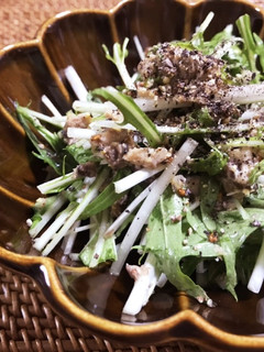 サバ缶と水菜のサラダ-レシピのメイン写真