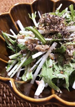 サバ缶と水菜のサラダ-レシピのメイン写真