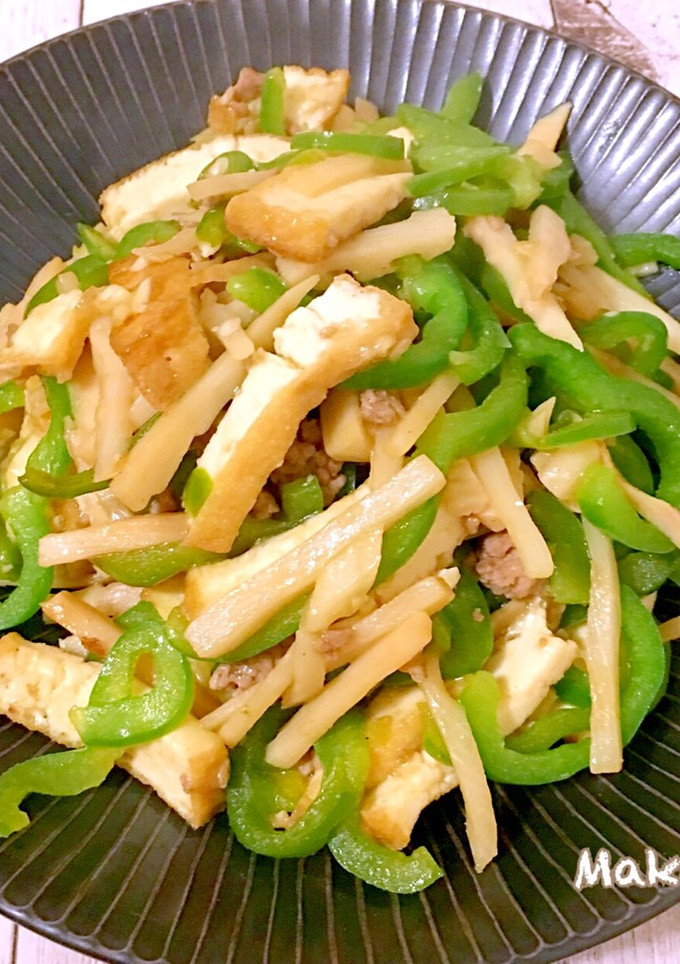 厚揚げ入り青椒肉絲風炒め (^-^)♪-レシピのメイン写真