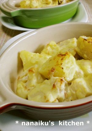 ポテトとタケノコの梅マヨチーズ焼き-レシピのメイン写真