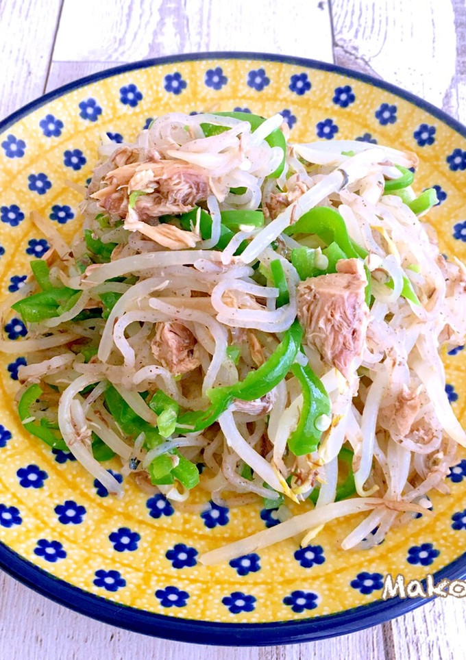 もやし＋白滝とピーマンのサバ缶炒め♪-レシピのメイン写真