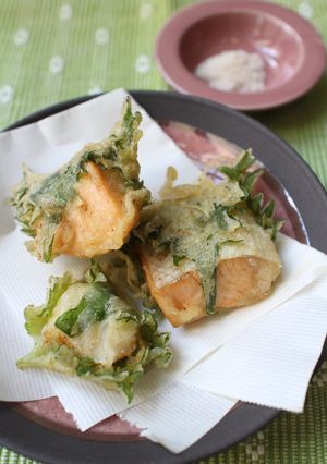 銀鮭とホタテの大葉包み天-レシピのメイン写真