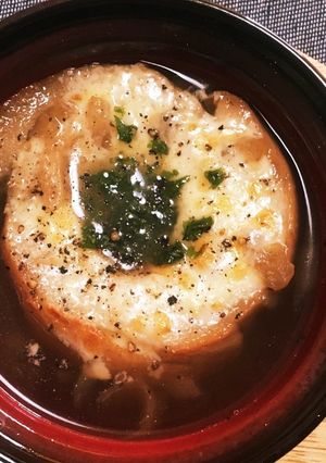 車麩でオニオングラタンスープ♪-レシピのメイン写真