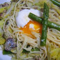 รูปของ 春野菜とオイルサーディンのパスタ