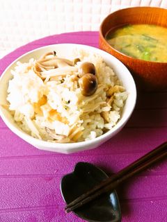 ☺白だしで簡単♪炊飯器できのこのおこわ☺-レシピのメイン写真
