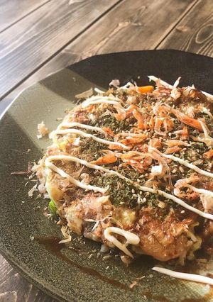 発芽酵素玄米de簡単海鮮お好み焼き-レシピのメイン写真