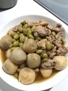 炊飯器★鶏モモと冷凍里芋・枝豆の煮物-レシピのメイン写真