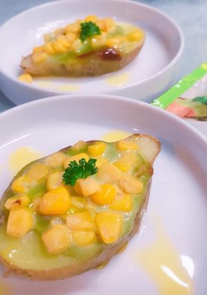 じゃがいもとコーンのバジルマヨシート焼き-レシピのメイン写真