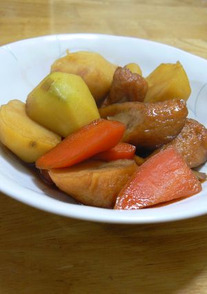 じゃが芋とにんじんとごぼう天の煮物-レシピのメイン写真