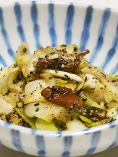 キャベツと椎茸の黒ごま和え♪-レシピのメイン写真