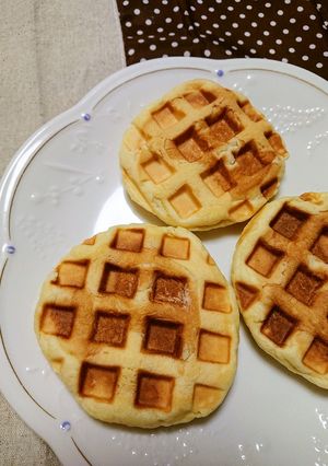 メロンパン～ワッフルメーカーで焼いてみた-レシピのメイン写真