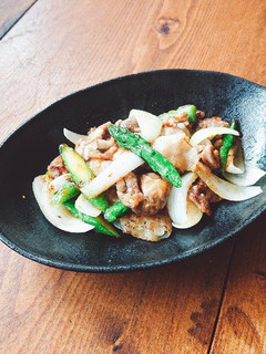 新玉とアスパラの豚味噌炒め♪-レシピのメイン写真