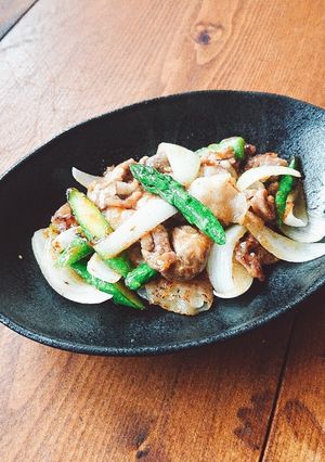 新玉とアスパラの豚味噌炒め♪-レシピのメイン写真