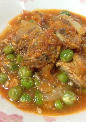 新玉葱と鯖缶のトマト煮込み-レシピのメイン写真