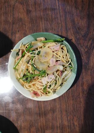 菜の花とベーコンのガーリックパスタ-レシピのメイン写真