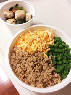 鶏ひき肉活躍 大人の三色弁当-レシピのメイン写真