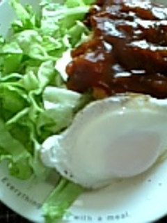 おから入りハンバーグで和風?ロコモコ丼-レシピのメイン写真