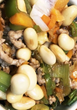 漢気の豚ミンチと大豆のつまみ-レシピのメイン写真