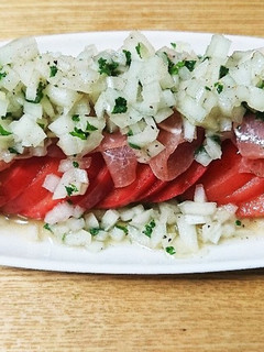 玉ねぎドレッシングの生ハムトマトサラダ♪-レシピのメイン写真
