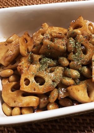 デリ風 れんこんと大豆のバルサミコソテー-レシピのメイン写真