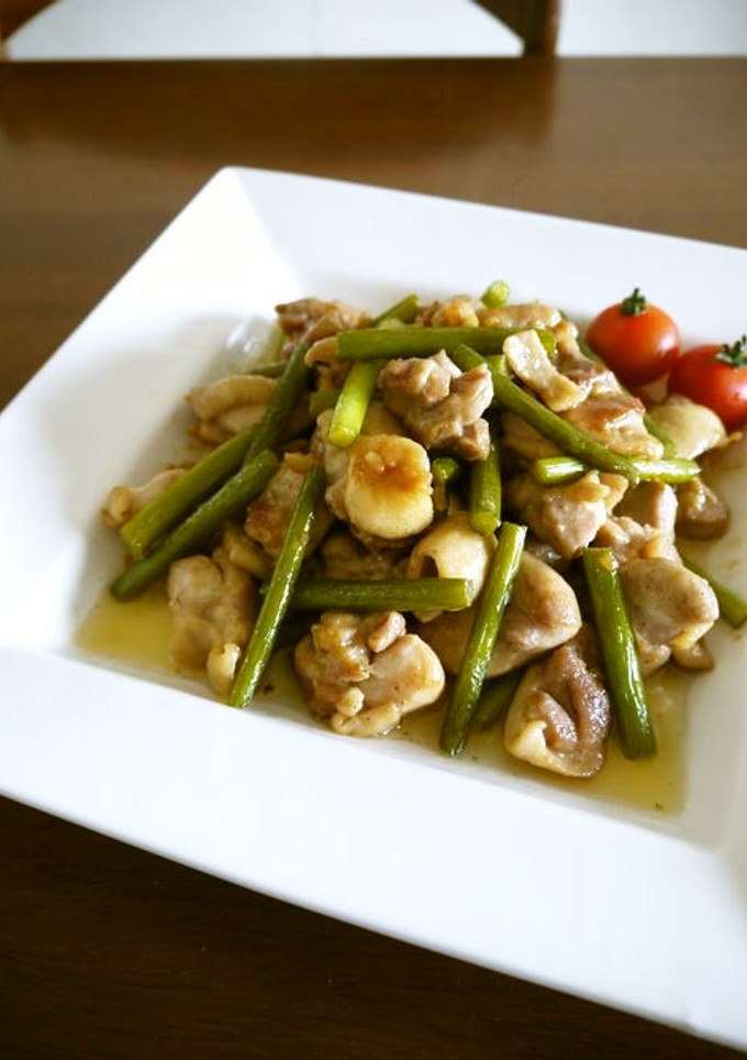 簡単！鶏肉とニンニクの芽の中華炒め♪-レシピのメイン写真